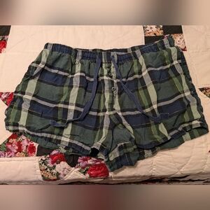 Stars Above Flannel Plaid Pajama Shorts